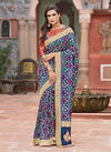 Blue Colour Latest Fancy Wedding Wear Heavy Thread Zari And Sequins Embroidery Handwork Buttas Tassels Weaved Silk Saree Collection 13506